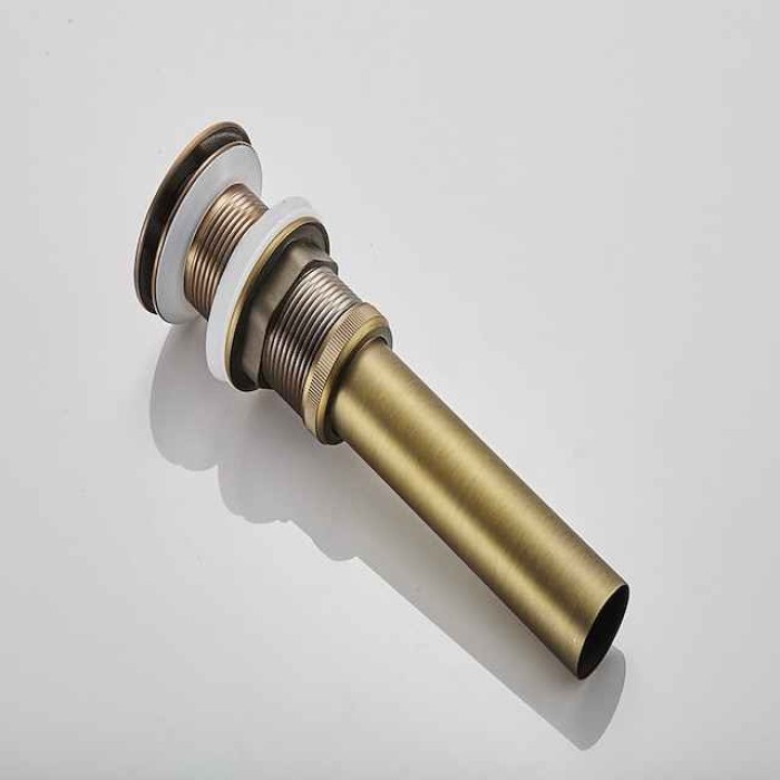 Brass Pop Up Sink Drain Stopper with Overflow Bathroom Faucet Vessel Vanity Sink Drainer