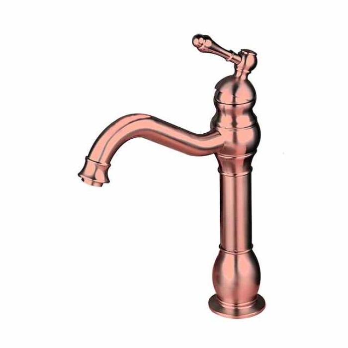 Bathroom Sink Faucet,Single Handle Rose Gold/Black/Brushed Gold/ Brass/Rustic Nickel One Hole Widespread Electroplated Faucet with Hot and Cold Water