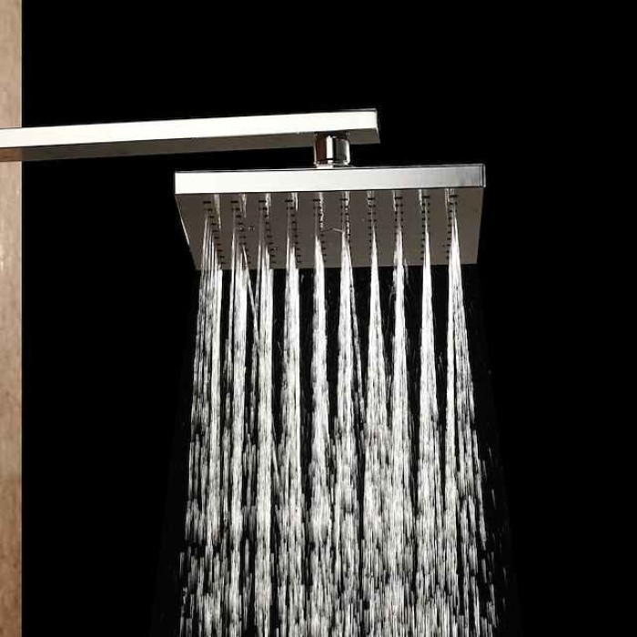 7.9 Inch Basics Rainfall Shower Head Rectangular/Contemporary Shower Head Polished Chrome