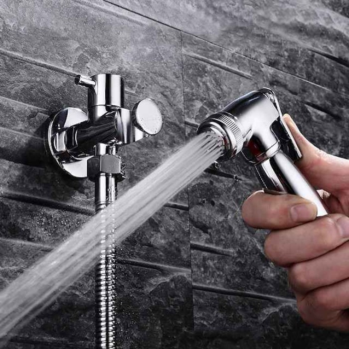 Brass Bathroom Sink Faucet,Single Handle One Hole Self-Cleaning  Handheld bidet Sprayer with Cold Water Only