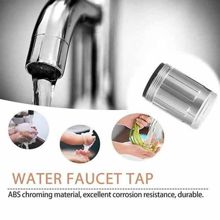 Deck Mounted Kitchen Faucet,Brushed Contemporary LED Water Faucet Light Colorful Changing Glow Shower Head Kitchen Tap Aerators