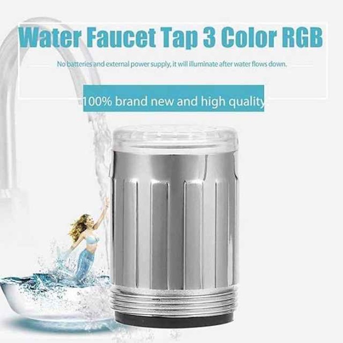 Deck Mounted Kitchen Faucet,Brushed Contemporary LED Water Faucet Light Colorful Changing Glow Shower Head Kitchen Tap Aerators