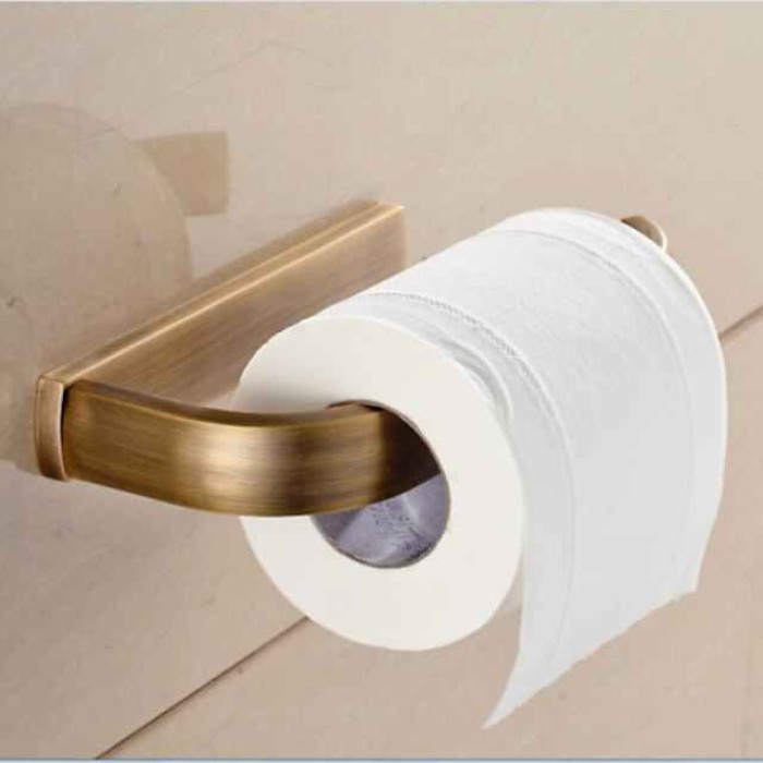 Toilet Paper Holders Contemporary Brass Roll Paper Holder Matte Brass 1pc