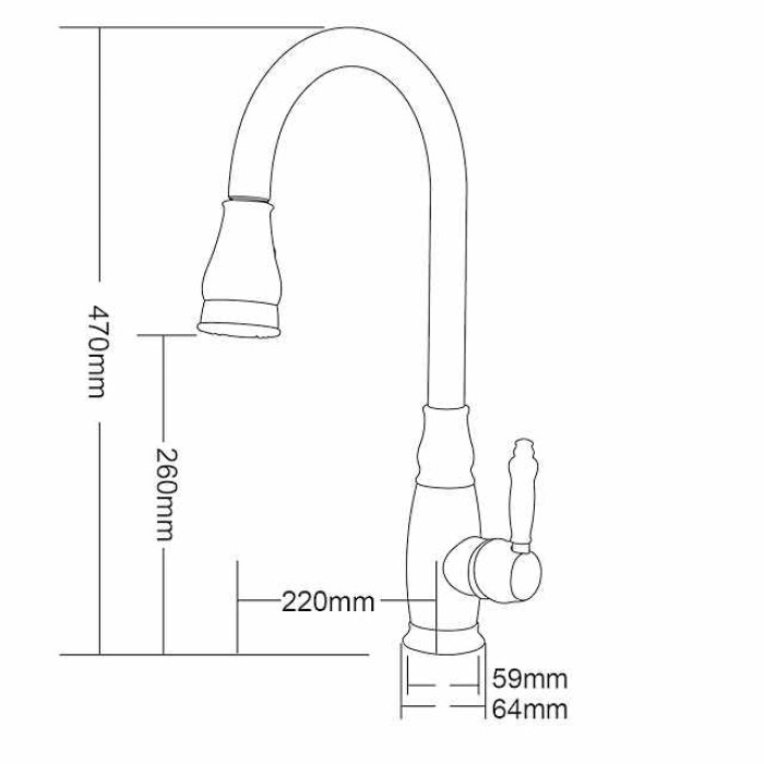 Kitchen Sink Mixer Faucet with Pull Out Sprayer, High Arc Brass Silver/Coffee Single Handle One Hole Oil-rubbed Bronze Pull Down Tall Kitchen Taps with Hot and Cold Water Hose