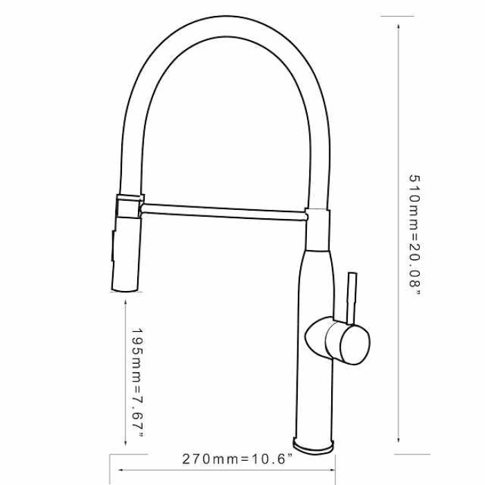 Single Handle Kitchen Faucet,One Hole Nickel Brushed Pull-out/Pull-down Rotatable Vessel Stainless Steel Contemporary Kitchen Taps with Cold and Hot Water