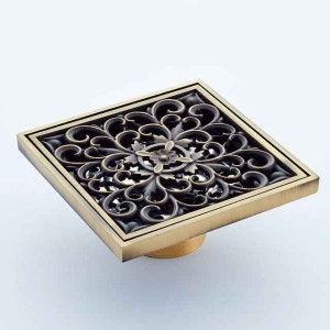 Faucet Accessory,Superior Quality Floor Drain Antique Brass Carving 10*10cm