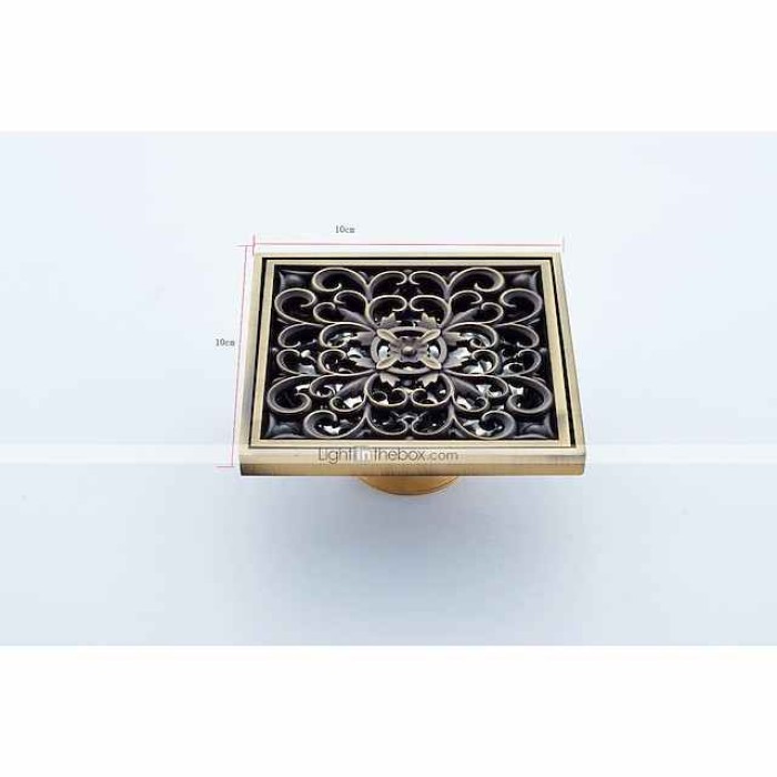 Faucet Accessory,Superior Quality Floor Drain Antique Brass Carving 10*10cm