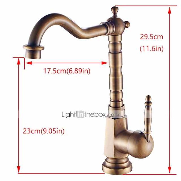 Bathroom Sink Faucet Copper/Centerset Basin Faucet Single Handle One Hole Bath Taps Contain with Cold and Hot Water