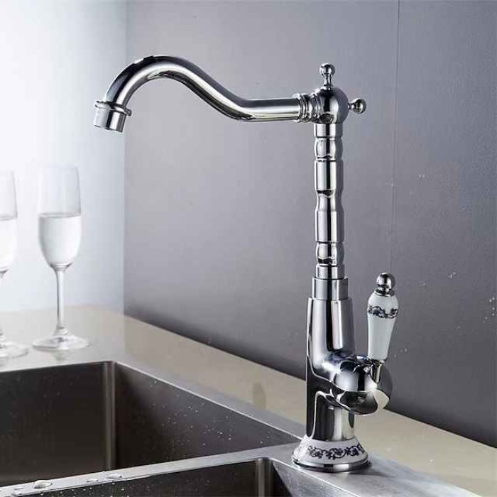 Bathroom Sink Faucet Copper/Centerset Basin Faucet Single Handle One Hole Bath Taps Contain with Cold and Hot Water