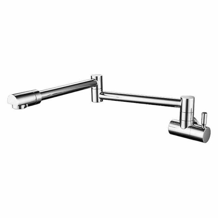 Single Handle Kitchen  Faucet Wall Mounted One Hole Rotatable/Foldable/Centerset, Brass Contemporary Kitchen Faucet Only with Cold Water