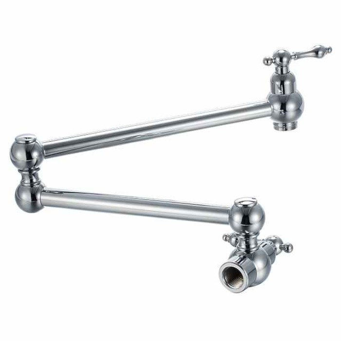 Kitchen faucet - Two Handles One Hole Chrome Pot Filler Wall Mounted Contemporary / Art Deco / Retro / Modern Kitchen Taps