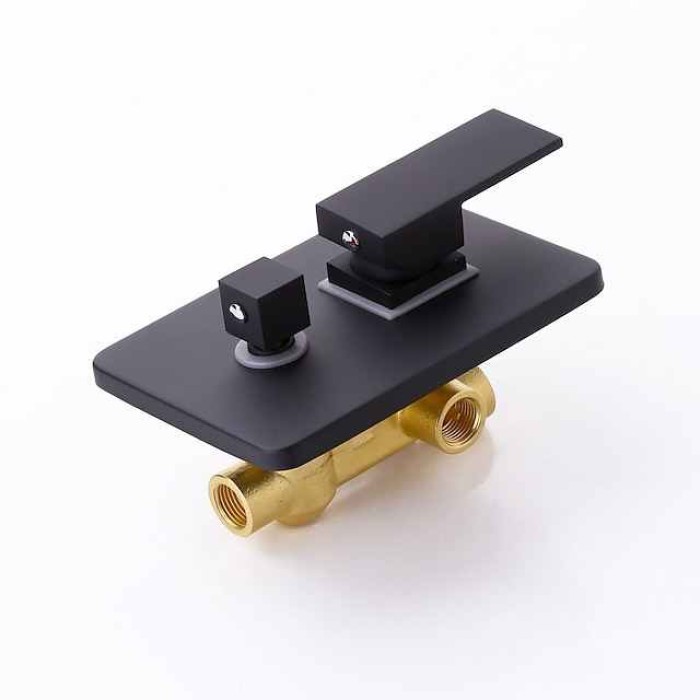 Shower Faucet,Shower Set Set - Rainfall Contemporary / Modern Style Painted Finishes Wall Mounted Ceramic Valve Bath Shower Mixer Taps / Brass / Single Handle Three Holes