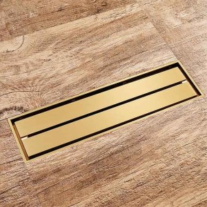 12 Inch Rectangular Bathroom Shower Floor Drain Golden Strainers Bath Hotel Drain