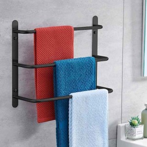 Bathroom Towel Bar Multilayer Bathroom Shelf Contemporary Polished Stainless Steel Bathroom 3-tier Towel Bar Wall Mounted 45/60 cm