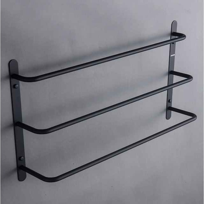 Wall Mounted Towel Rack,Stainless Steel 3-TierTowel Bar Storage Shelf for Bathroom 60cm Towel Holder Towel Rail Towel Hanger