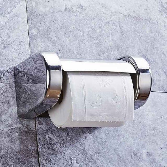 Toilet Paper Holder Stainless Steel Waterproof Paper Roll Holders Wall Mounted(Polishing Chrome)