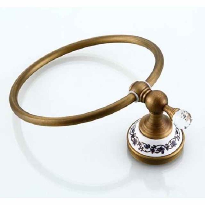 Antique Brass Towel Ring for Bathroom Contemporary Matte Brass Wall Mounted Bathroom Accessory 1PC