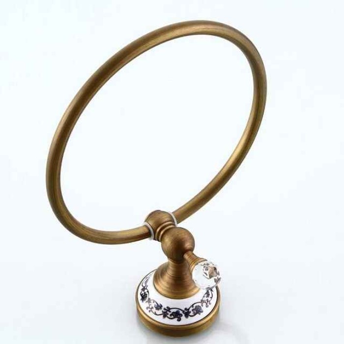 Antique Brass Towel Ring for Bathroom Contemporary Matte Brass Wall Mounted Bathroom Accessory 1PC