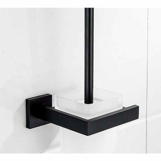 Toilet Brush Holder Set New Design Stainless Steel Matte Black Toilet Brush Holder Wall Mounted 1pc