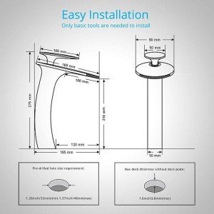 Bathroom Faucet Single Handle Silvery Waterfall Nickel Brushed Sink Faucet Contain with Cold and Hot Water Mixer