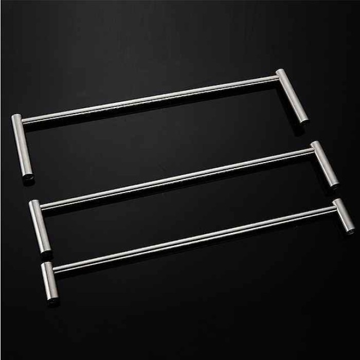 Towel Holder with Hooks for Bathroom,3-Tiers Wall Mounted Stainless Steel Brushed Nickel Towel Rack Rustproof Towel Bar 40/50/60CM(Silvery)