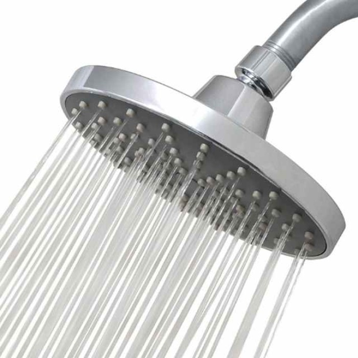 Bathroom OEM Shower ABS 6 inch Simple Low Pressure Shower Head Silvery Modern Simplicity of Electroplating Top Spray Shower