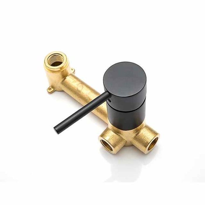 Matte Black Bathroom Sink Faucet Brass Wall Installation Basin Faucet Cold and Hot Water Mixer Tap Contemporary