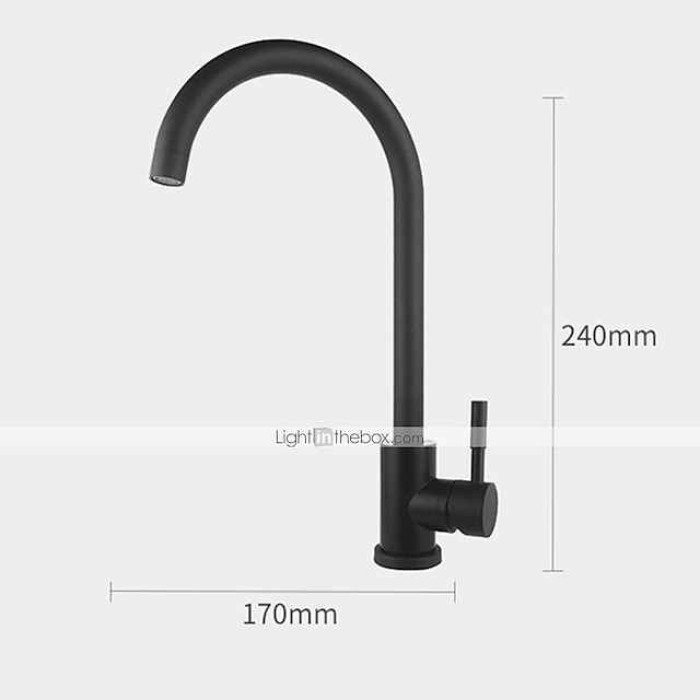 Stainless Steel Kitchen Faucet,Nickel Brushed Free Standing Single Handle One Hole Standard Spout High Arc 360° Rotatable Bathroom Sink Faucet with Hot and Cold Water Switch