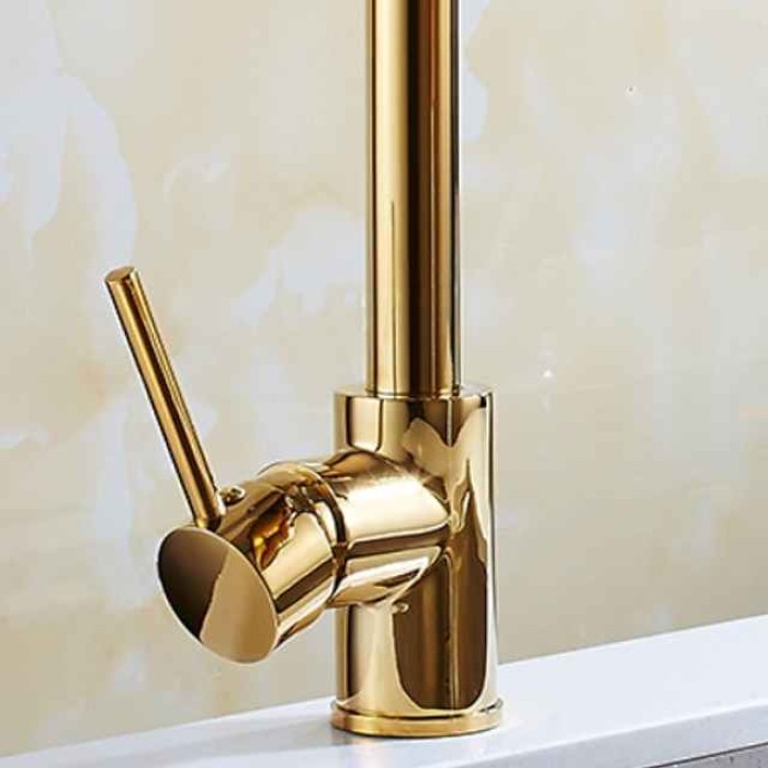 Kitchen Faucet - Single Handle One Hole Electroplated Pull-Out / ­Pull-Down / Tall / ­High Arc Free Standing Ordinary Kitchen Taps