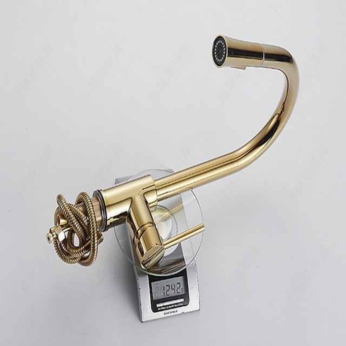 Kitchen Faucet - Single Handle One Hole Electroplated Pull-Out / ­Pull-Down / Tall / ­High Arc Free Standing Ordinary Kitchen Taps