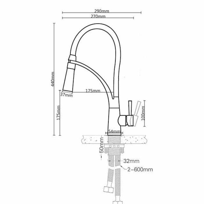 Brass Kitchen Faucet,Single Handle One Hole Oil-rubbed Bronze Pull-out Portable Spray Kitchen Sink Faucet with Hot and Cold Water