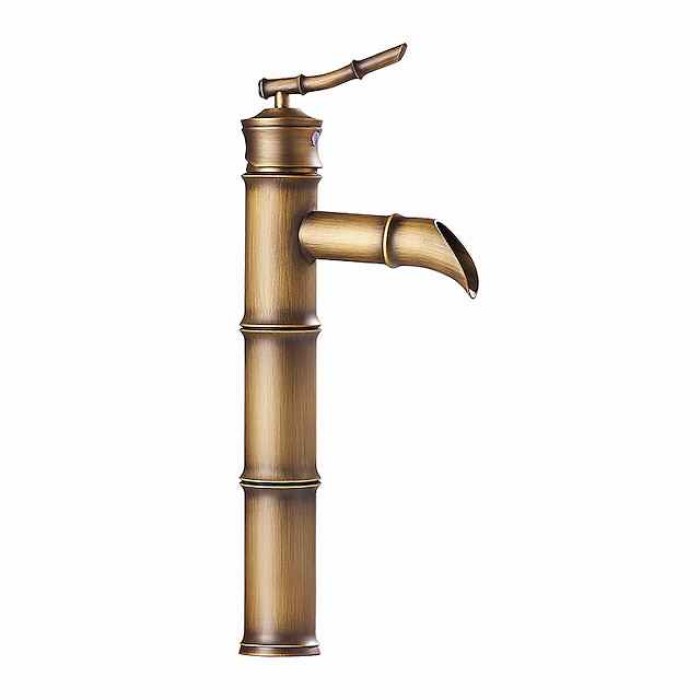 Bathroom Sink Faucet - Classic Antique Brass Centerset Single Handle One HoleBath Taps