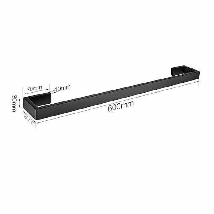 Towel Holder Wall Mounted 304 Stainless Steel Towel Rack Bathroom Shelf Modern Style Towel Bar 50cm/60cm(Black/Brushed Nickel/Chrome)