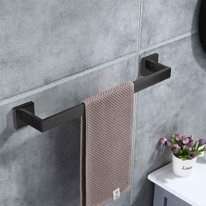 Bath Towel Bar,SUS304 Stainless Steel Towel Rack for Bathroom,Bathroom Accessories Towel Rod Heavy Duty Wall Mounted Towel Holder (Matte Black)