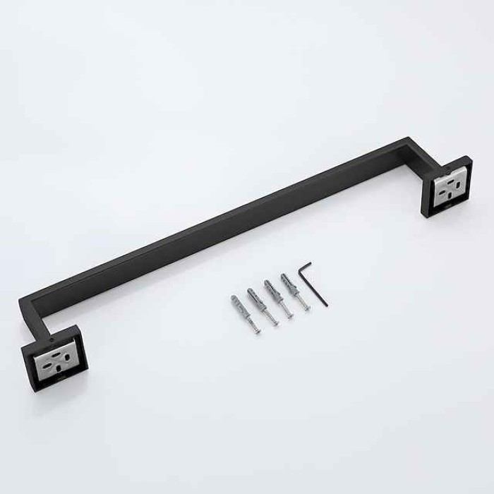 Bath Towel Bar,SUS304 Stainless Steel Towel Rack for Bathroom,Bathroom Accessories Towel Rod Heavy Duty Wall Mounted Towel Holder (Matte Black)