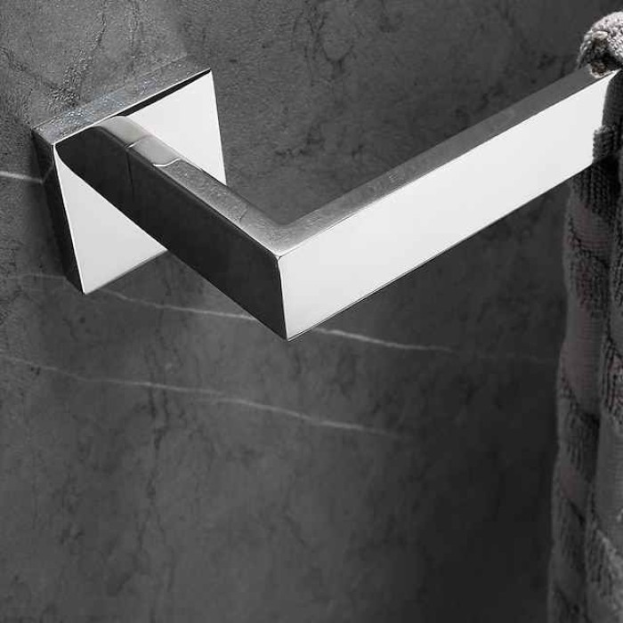 Bath Towel Bar,SUS304 Stainless Steel Towel Rack for Bathroom,Bathroom Accessories Towel Rod Heavy Duty Wall Mounted Towel Holder (Chrome)