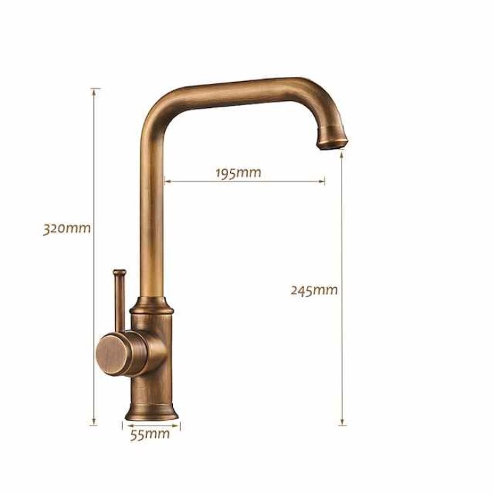 Kitchen Faucet,Single Handle Brass/Black Nickel One Hole Standard Spout,Filter, Brass Kitchen Faucet Contain with Cold and Hot Water