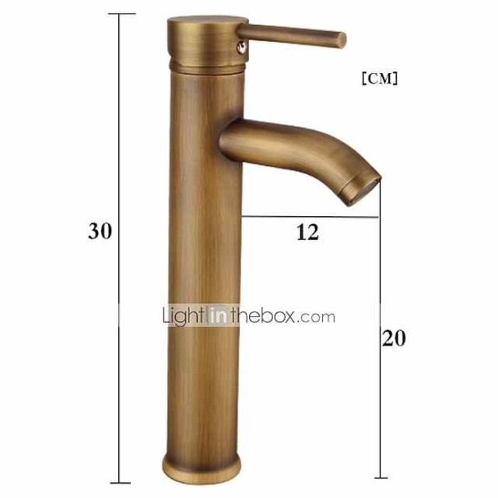 Bathroom Sink Faucet - Classic Antique Brass Centerset Single Handle One HoleBath Taps