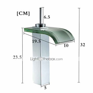 Bathroom Sink Faucet - Waterfall Electroplated Centerset Single Handle One HoleBath Taps / Brass