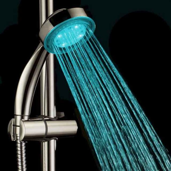 LED Shower Head Color Changing 2 Water Mode 7 Color Glow Light Automatically Changing Handheld Showerhead