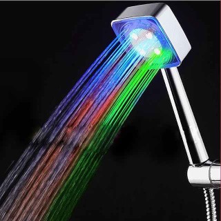 LED Shower Head Color Changing 2 Water Mode 7 Color Glow Light Automatically Changing Handheld Showerhead