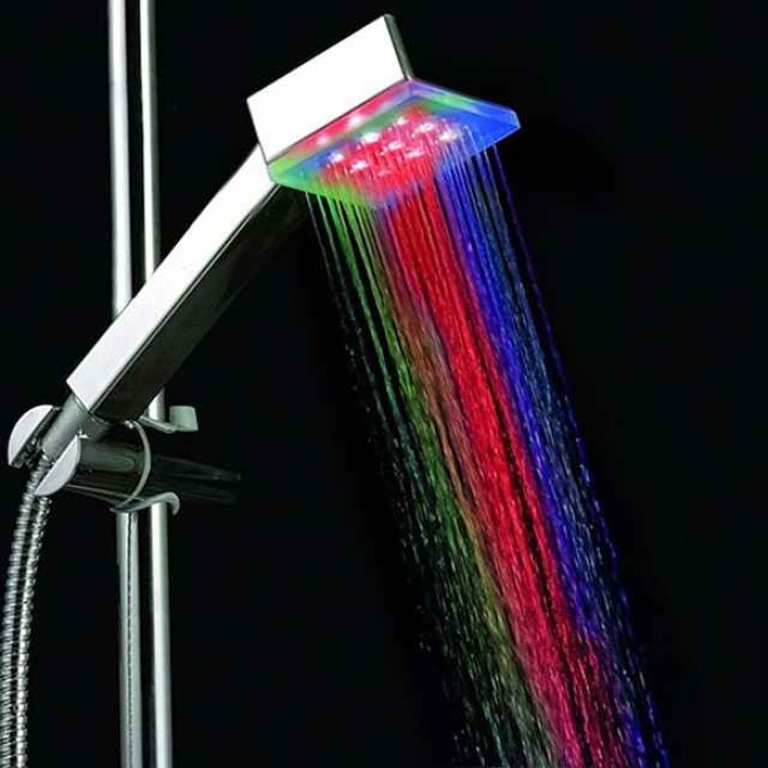 LED Shower Head Color Changing 2 Water Mode 7 Color Glow Light Automatically Changing Handheld Showerhead