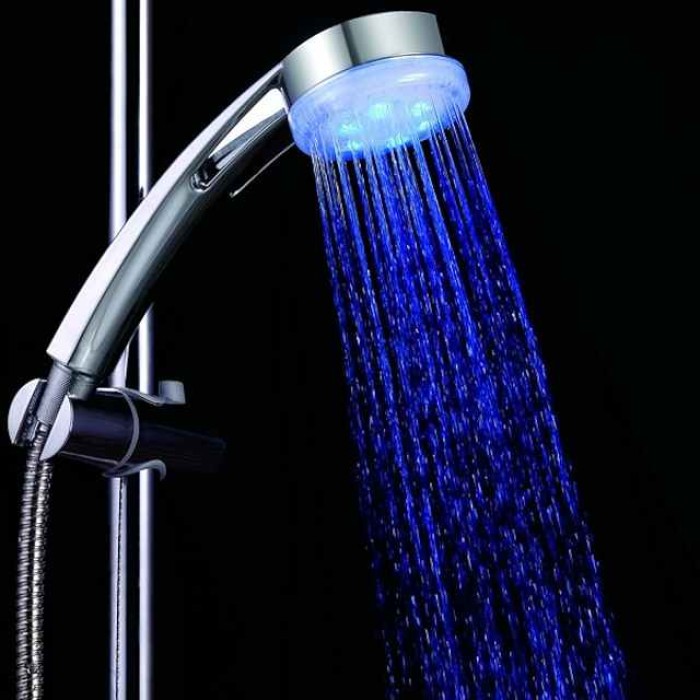 LED Shower Head Color Changing 2 Water Mode 7 Color Glow Light Automatically Changing Handheld Showerhead