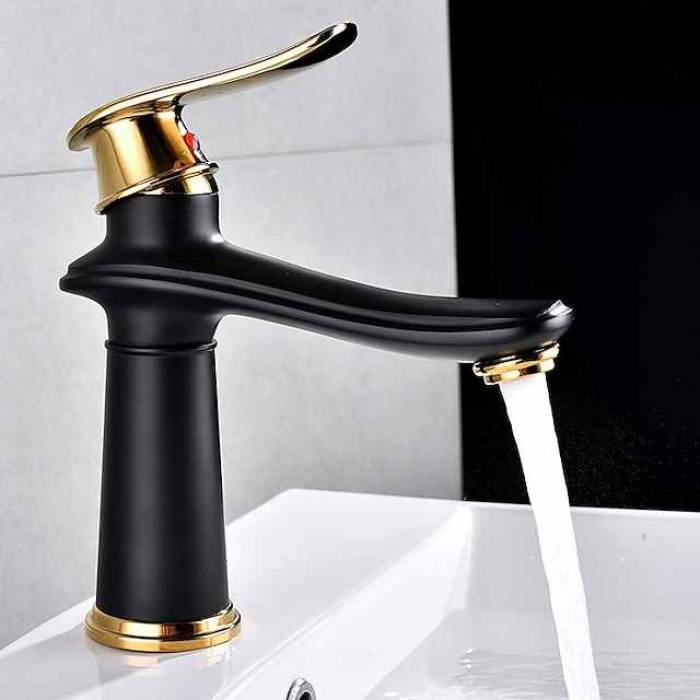 Bathroom Sink Faucet - Classic Electroplated Centerset Single Handle One HoleBath Taps