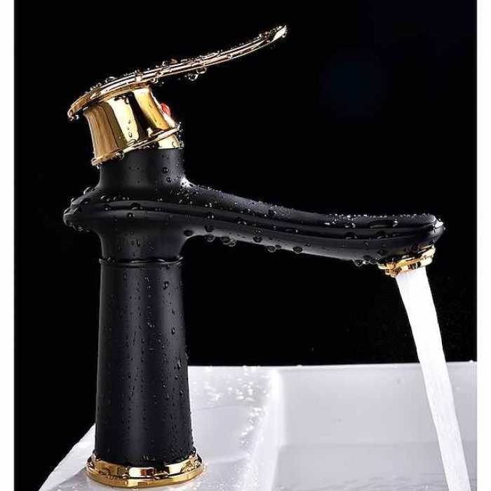 Bathroom Sink Faucet - Classic Electroplated Centerset Single Handle One HoleBath Taps