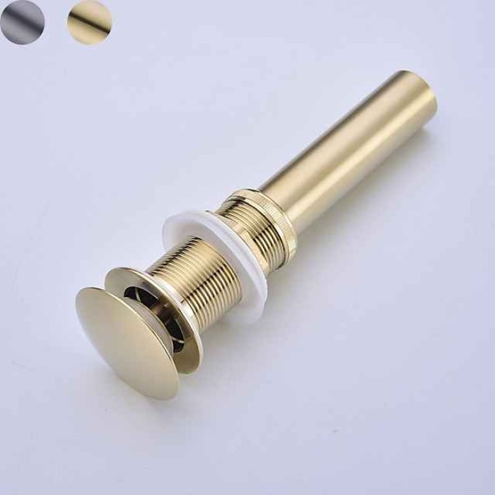 Brass Pop Up Sink Drain Stopper with Overflow Bathroom Faucet Vessel Vanity Sink Drainer