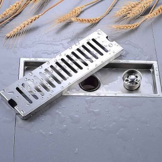 Creative Modern Stainless Steel Drain,Floor Mounted Rectangle Bathroom Accessories