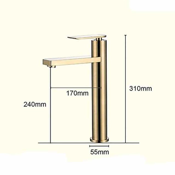 Bathroom Sink Faucet - Single Brushed Gold Centerset Single Handle One HoleBath Taps