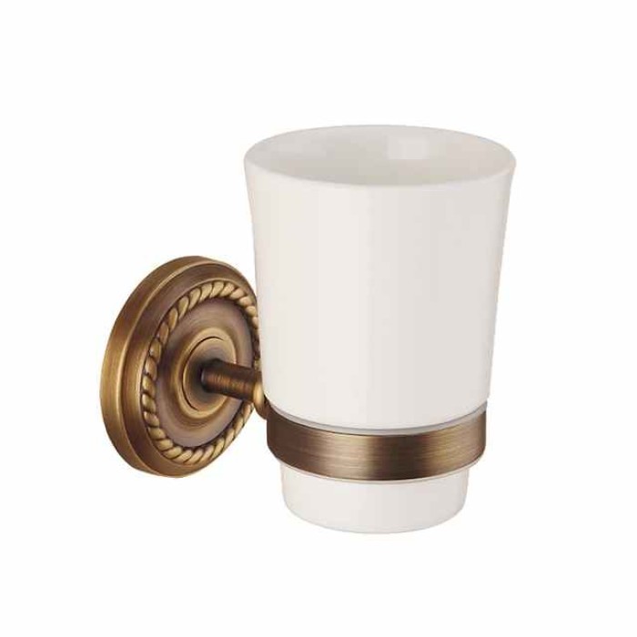 Toothbrush Holder & Cup  Set,Antique Brass Wall Mounted Toothbrush Storage for Bathroom