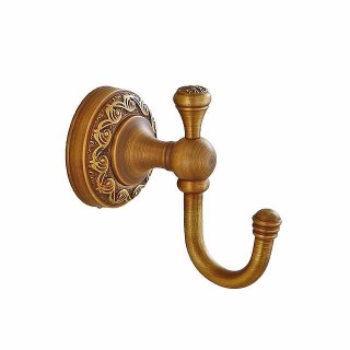 Robe Hook Carved Antique Brass for Bathroom Wall Mounted Electroplated Hook 1PC